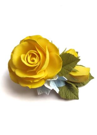 Заколка з трояндою та гортензією