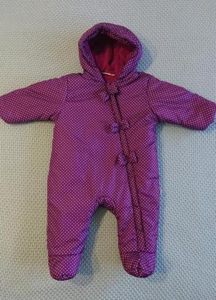 Дитячий демісезонний комбінезон smile 3-6 міс в горошок для девоч