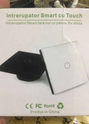 Розумний сенсорний вимикач чорний одинарний