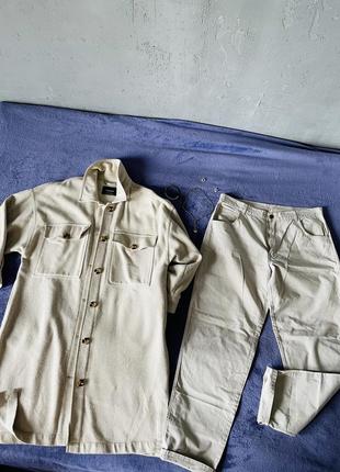 Пальто pull &amp; bear в хорошем состоянии + котовые легкие джинсы.1 фото