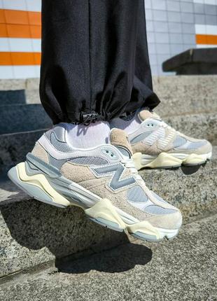 Трендовые женские кроссовки new balance 9060 light grey beige серо-бежевые