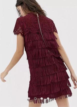 Бордова сукня з бахромою в стилі гетсбі, одрі хепберн, 20х3 фото