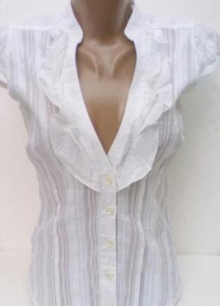 Блуза біла ошатна з ниткою з люрексу