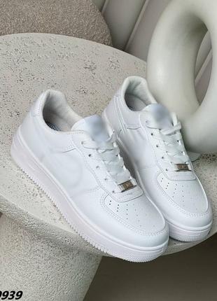Кроссовки под бренд, белый, экокожа