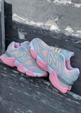 Трендовые женские кроссовки new balance 9060 x joe freshgoods inside voices baby shower blue голубые с розовым5 фото