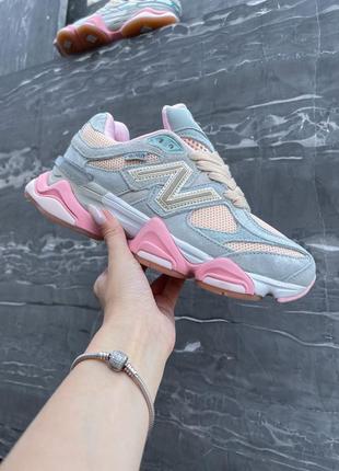 Трендовые женские кроссовки new balance 9060 x joe freshgoods inside voices baby shower blue голубые с розовым8 фото