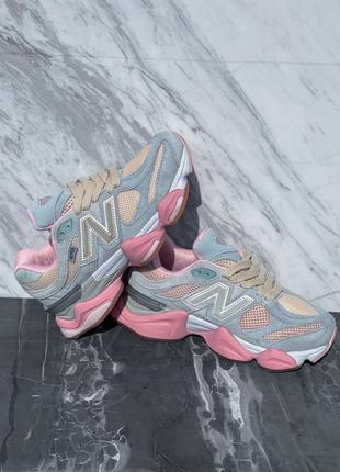 Трендовые женские кроссовки new balance 9060 x joe freshgoods inside voices baby shower blue голубые с розовым10 фото