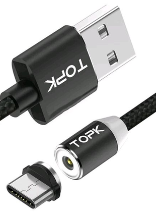 Магнітний кабель для заряджання topk usb 2m 2.4 a