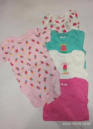 Бодик набор комплект бодики боди котокий рукав картерс carters