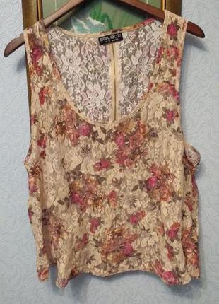 Чудесная маечка из цветного гипюра