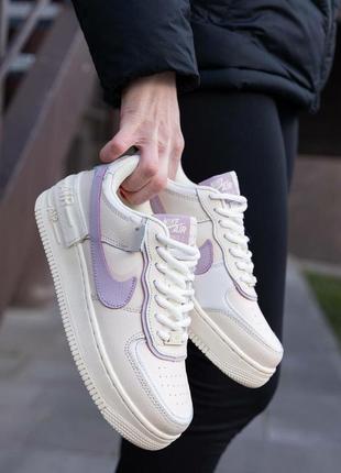 Женские кроссовки nike air force 1 shadow white purple6 фото