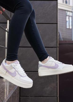 Женские кроссовки nike air force 1 shadow white purple2 фото