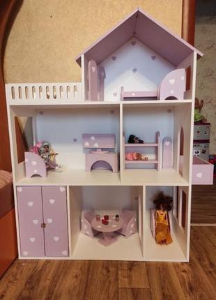Ляльковий будиночок будинок для ляльок барбі 3 поверхи8 фото