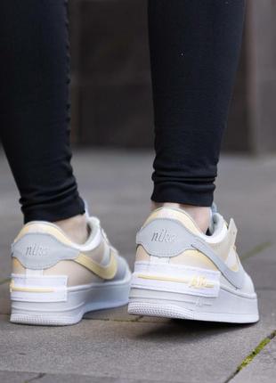 Женские кроссовки nike air force 1 shadow white yellow7 фото