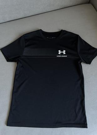 Under armour junior tech lockup stripe футболка для бігу для хлопця підлітка ymd4 фото