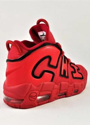 Кросівки nike air more uptempo chicago bulls червоні шкіра6 фото