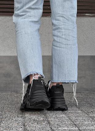Трендовые черные женские удобные кроссовки на высокой платформе, на массивной подошве весенние-осенние, деми8 фото