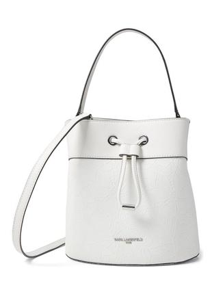 Сумка karl lagerfeld, karl lagerfeld paris adele bucket, белая сумка karl lagerfeld