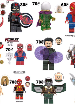 Lego мініфігурки marvel