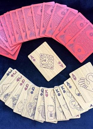 Дерев'яна покерная колода карт1 фото