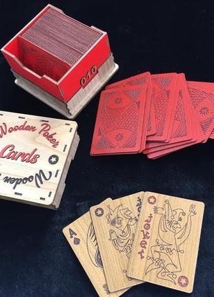 Деревянная покерная колода карт4 фото