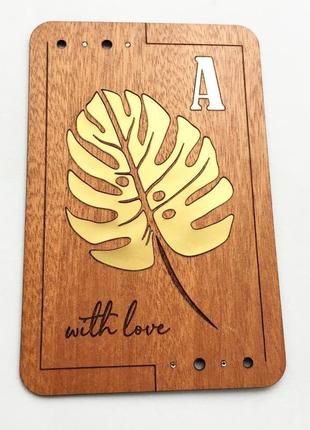 Дерев'яна стильна листівка "з любов'ю"2 фото