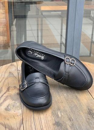 Туфлі лофери жіночі чорні від виробника se&nat2 фото