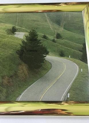 Стильная картина "дорога"  на оргстекле в золотой раме5 фото