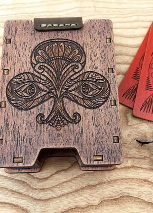 Дерев'яна коробка-бокс для зберігання колоди покерних гральних карт4 фото