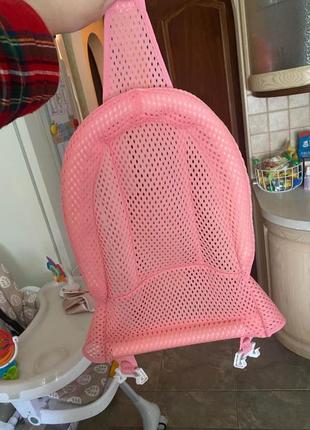 Гірка дитяча  babyhood натяжна для ванни рожева 🛁🫧6 фото