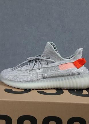 Жіночі кросівки adidas yeezy boost 350 grey orange адідас ізі буст сірого з помаранчевим кольорів