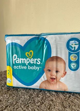 Підгузники pampers 2, 76шт