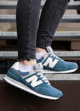 Жіночі кросівки new balance 574 blue white