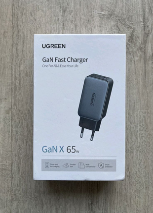 Оригінальний зарядний пристрій ugreen gan fast charger 65w.5 фото