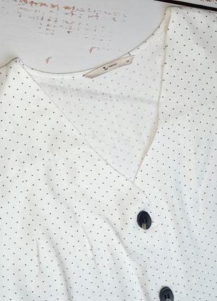 1+1=3 шикарна біла натуральна блуза блузка в горошок tu, розмір 58 — 605 фото