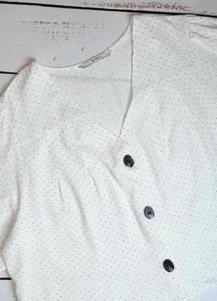 1+1=3 шикарна біла натуральна блуза блузка в горошок tu, розмір 58 — 606 фото