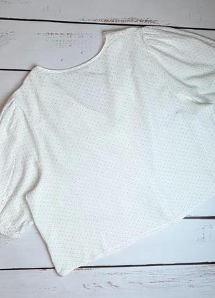 1+1=3 шикарна біла натуральна блуза блузка в горошок tu, розмір 58 — 607 фото