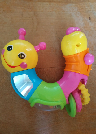 Погремушка гусеница и шар игрушки развивающие3 фото
