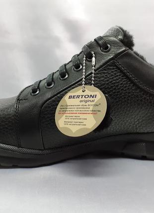 Хит продаж!комфортные зимние кожаные полуботинки под кроссовки на цигейке bertoni 41-45р.2 фото