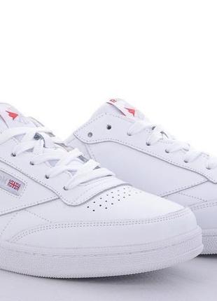 Кросівки білі reebok club c 85 базові білі кросівки