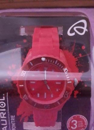 Наручний годинник auriol montre. жіночі. німеччина. червоні.класн3 фото