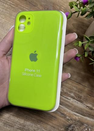 Чехол на айфон 11 iphone silicone case салаевый1 фото