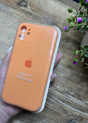 Чехол на айфон 11 iphone silicone case оранжевый1 фото