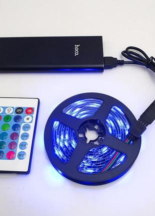 Usb rgb рдб 5050 стрічка світлодіодна з пультом і 3m самоклеєнням5 фото