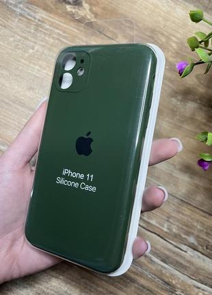 Чехол на айфон 11 iphone silicone case зеленый