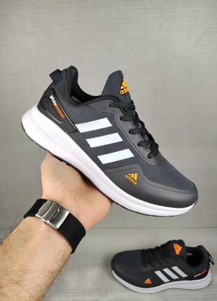 Мужские кроссовки adidas glide gray/white из водоотталкивающего текстиля