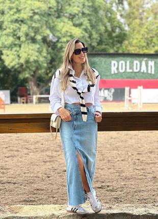 Zara 🔥 спідниця з розрізом джинс s, m1 фото
