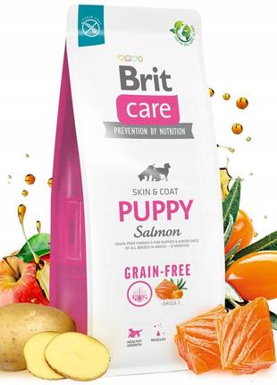 Сухий основний беззерновий корм для цуценят усіх порід brit care dog grain-free puppy 12 кг