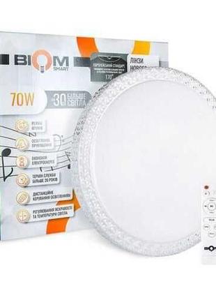 Smart rgb люстра led з д/к і динаміком biom smart sml-r14-70-m...