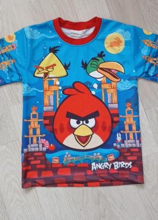 Яркая красочная футболка на лето angry birds